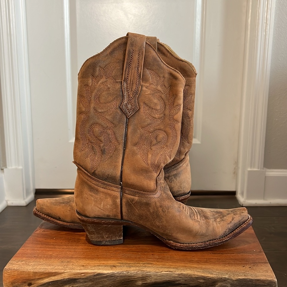 Female cowboy boots. Genuine leather